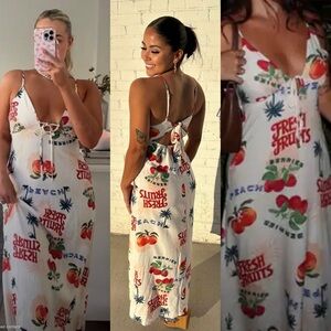 Paper Heart Bloggers Favorite Linen Blend Tropical Vacation maxi dress